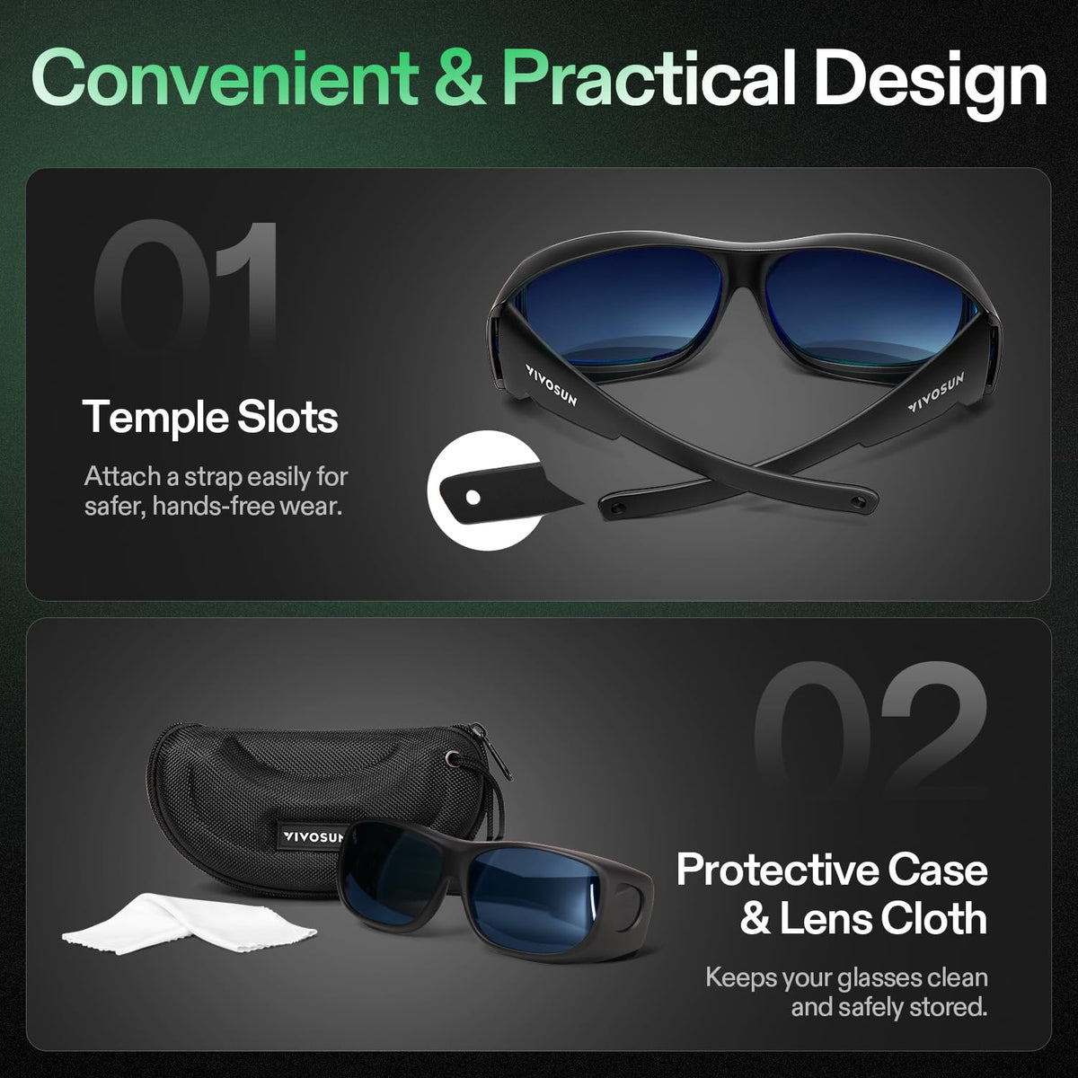 VIVOSUN protective case and lens cloth included for safe storage and cleaning
