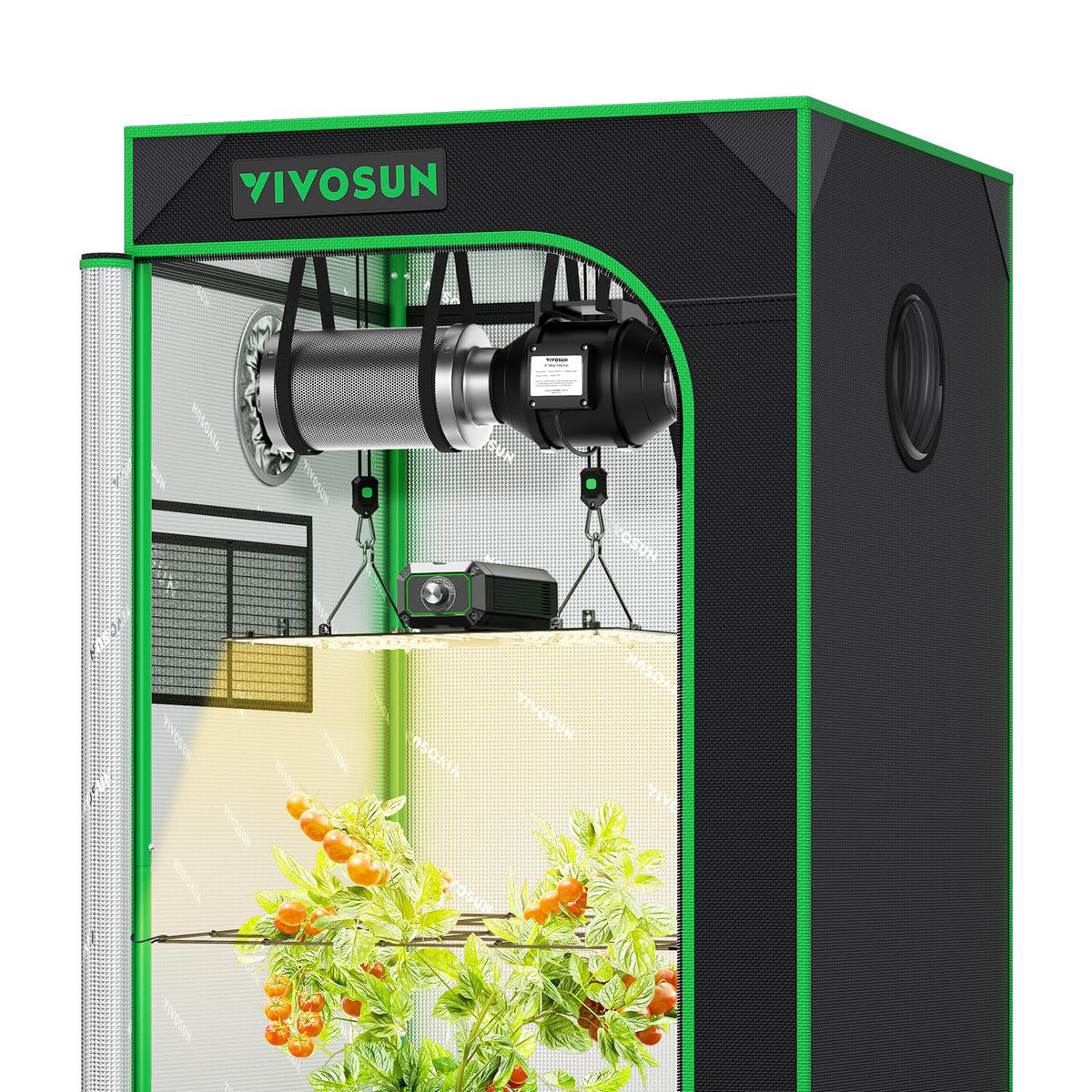 VIVOSUN Grow Tent Kit full-spectrum LED light for balanced plant growth.