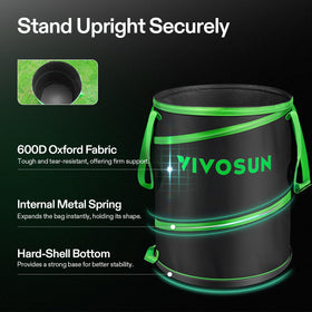 VIVOSUN hard-shell bottom provides upright stability on uneven terrain