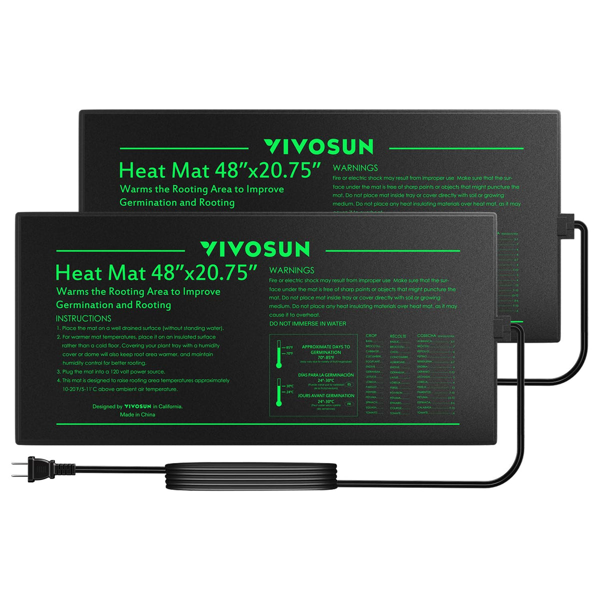 VIVOSUN heat mat top view providing even warmth for seedlings