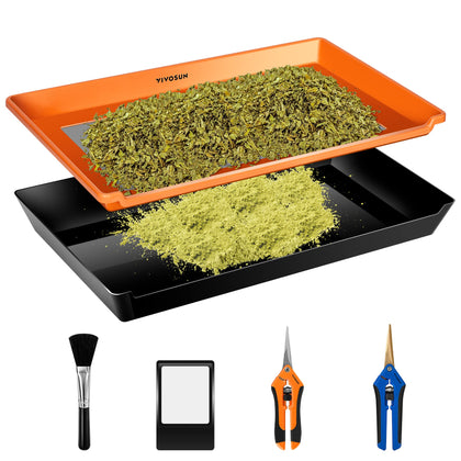 VIVOSUN trimming tray with 150-micron screen for wide, efficient herbals collection.