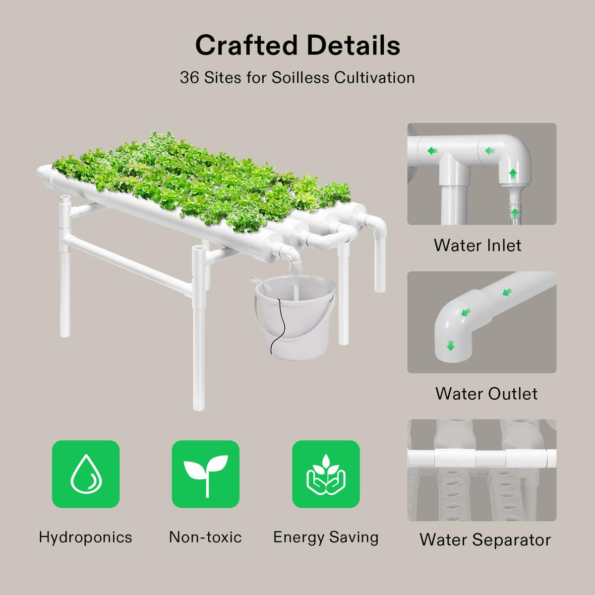 Indoor-outdoor gardening versatility for year-round harvests.