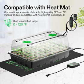 VIVOSUN two LED light sets illuminate seedlings for steady growth