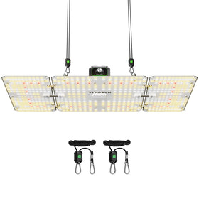 VIVOSUN LumaLight 200W front view showing compact full-spectrum design for seedlings.