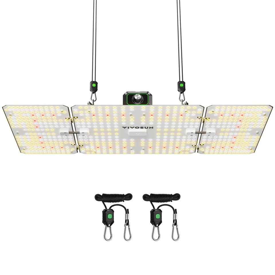VIVOSUN LumaLight 200W front view showing compact full-spectrum design for seedlings.