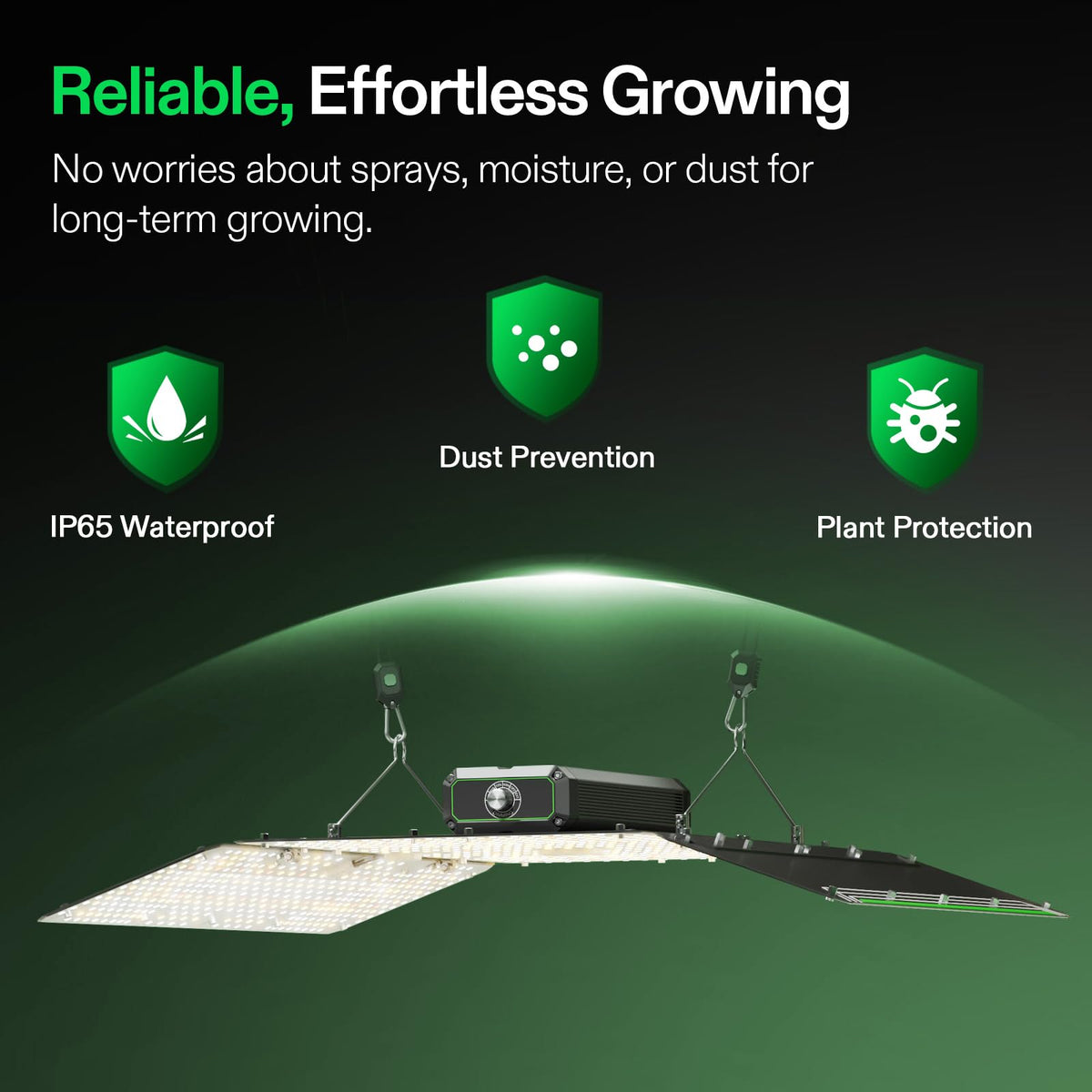 VIVOSUN LumaLight stays cool, reducing heat around plants