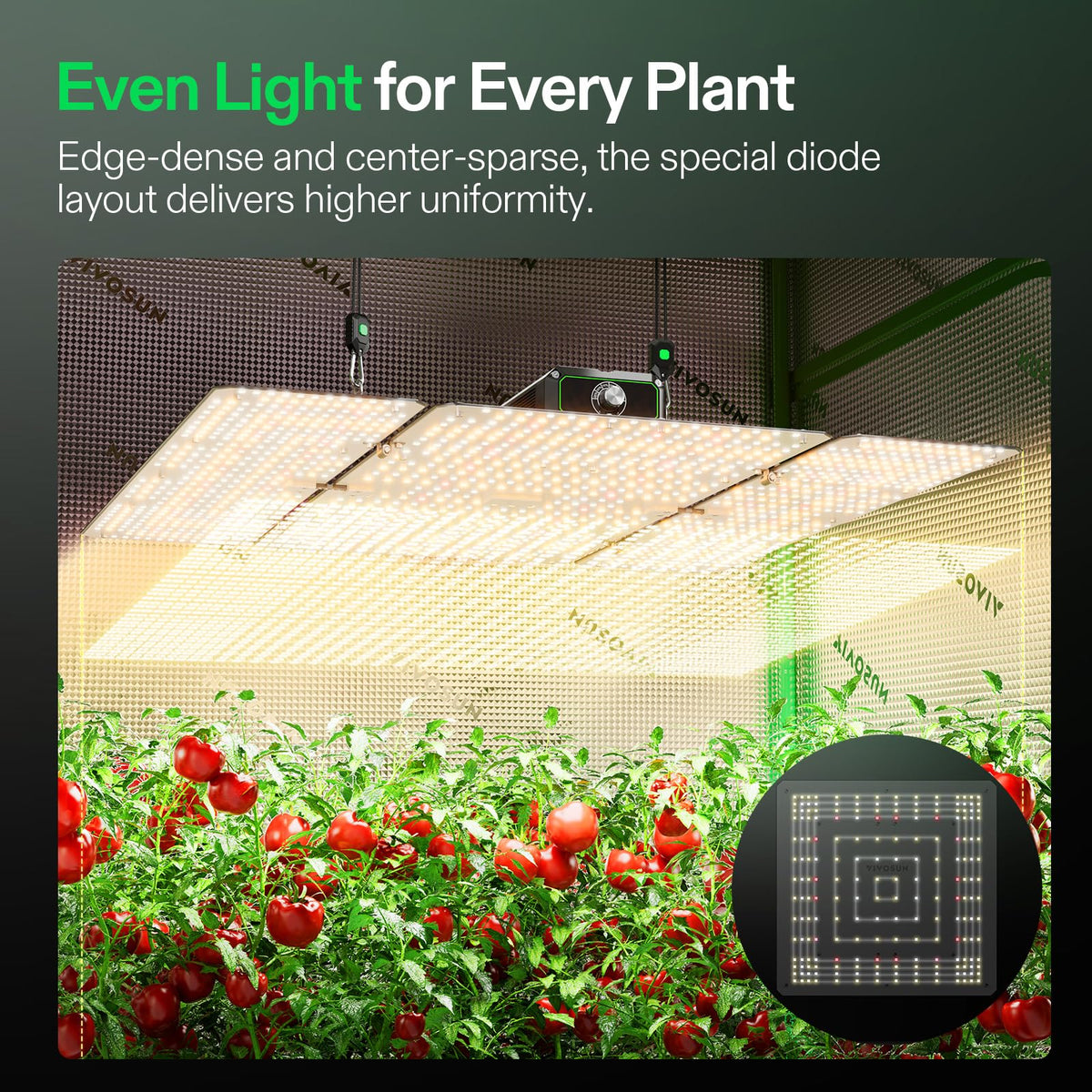 VIVOSUN LumaLight includes rope hangers for easy mounting