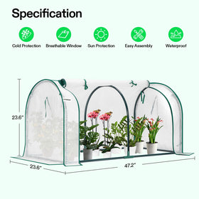VIVOSUN mini greenhouse metal frame close-up highlighting sturdy steel construction.