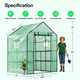 VIVOSUN greenhouse side window view highlighting ventilation and temperature control.