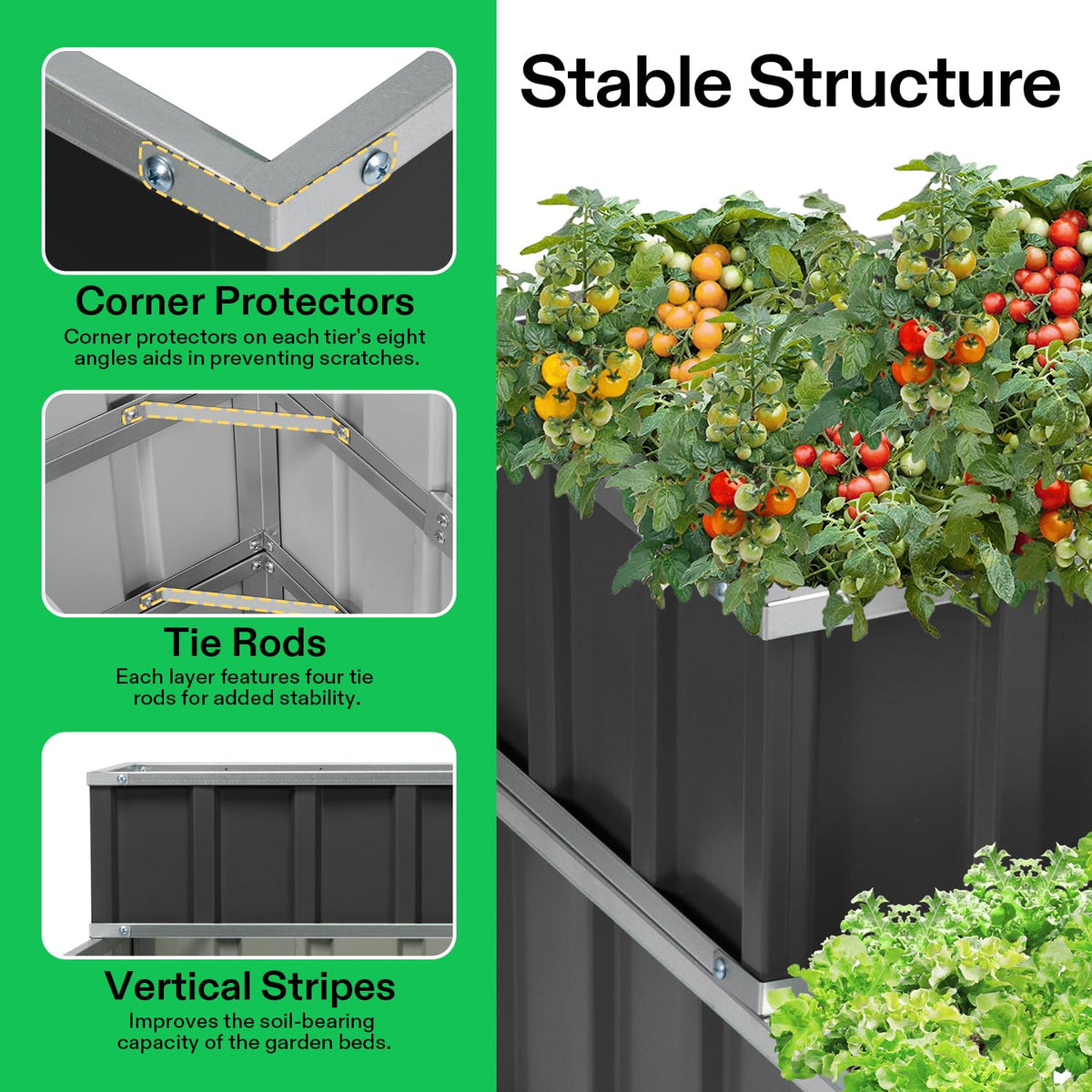 VIVOSUN multi-tier customization supports herbs, flowers, and vegetables in one footprint.