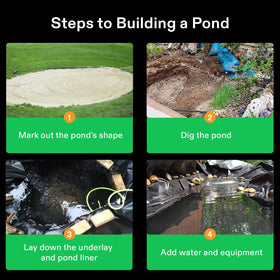 VIVOSUN 20x25 pond liner in black blocks soil intrusion.