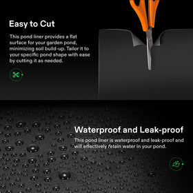 VIVOSUN pond liner flexible layout bending to pond shape.