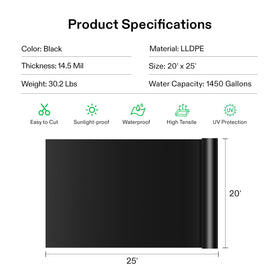 VIVOSUN pond liner designed for outdoor ponds, offering extended lifespan.