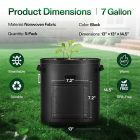 VIVOSUN potato grow bags with sturdy handles for easy relocation.