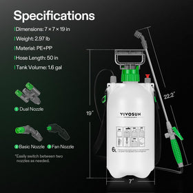 VIVOSUN pump sprayer translucent tank for quick fluid checks.