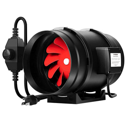 VIVOSUN R8 8-inch inline duct fan shows compact form for grow tent airflow.