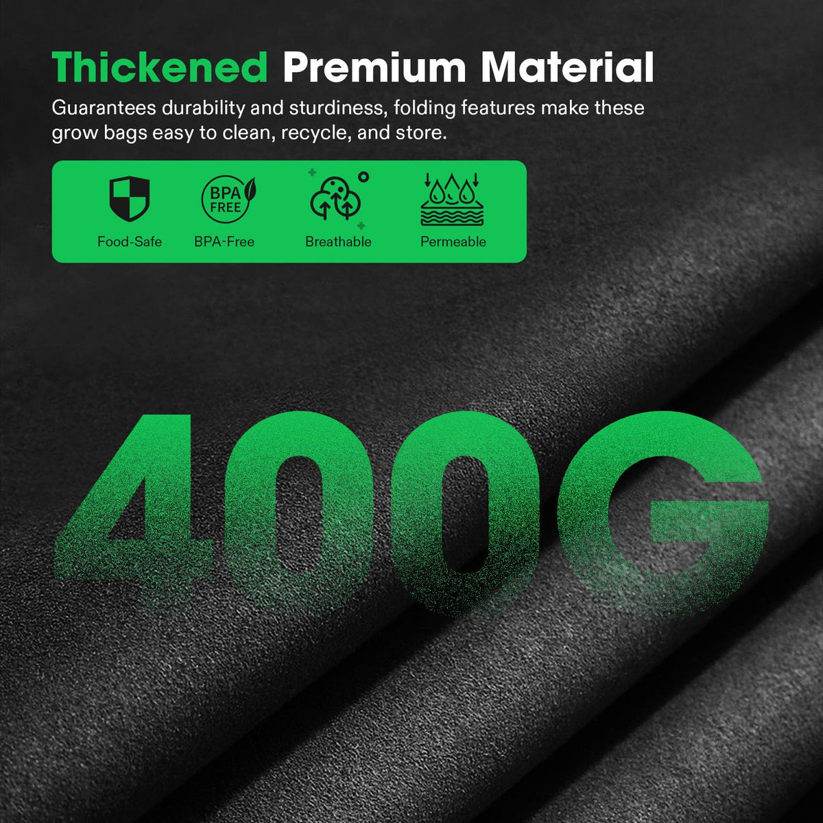 VIVOSUN reinforced handles enable easy transport of soil and plants