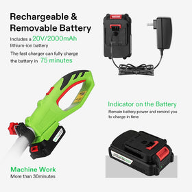 VIVOSUN removable battery and charger for easy cordless pruning.