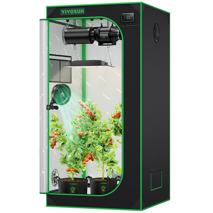 VIVOSUN S276 grow tent front view highlights sturdy frame and lightproof design.