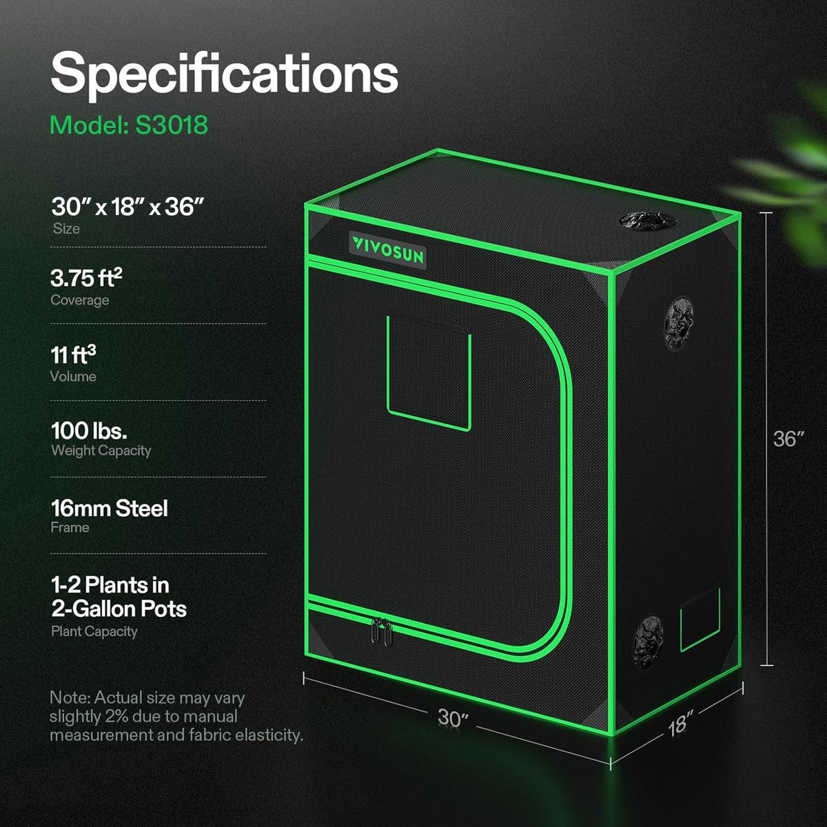 VIVOSUN S3018 3D printer enclosure application demonstrates fumes containment