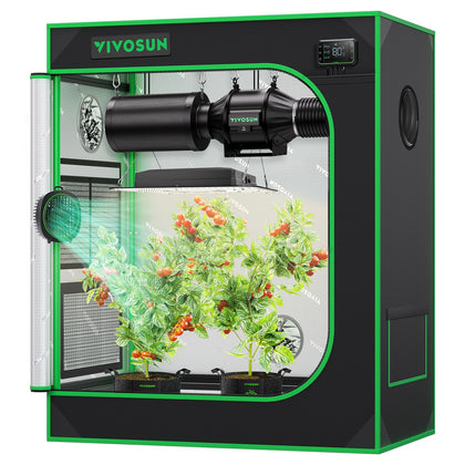 VIVOSUN S3018 front view of grow tent with sturdy frame and lightproof seals