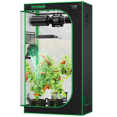 VIVOSUN S326 exterior view shows a sturdy frame for stable indoor growing.
