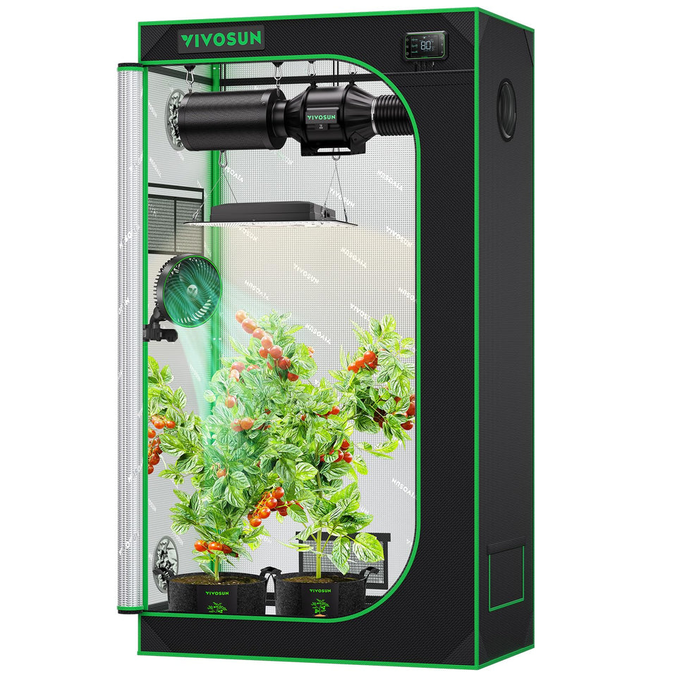 VIVOSUN S326 exterior view shows a sturdy frame for stable indoor growing.