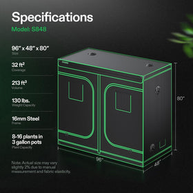 Cord opening on the VIVOSUN S848 grow tent eases wiring and ventilation setup.