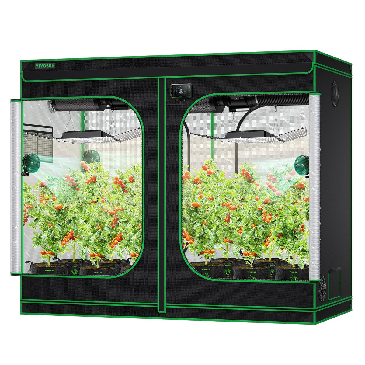 VIVOSUN S848 grow tent observation window lets you monitor plants without disruption.