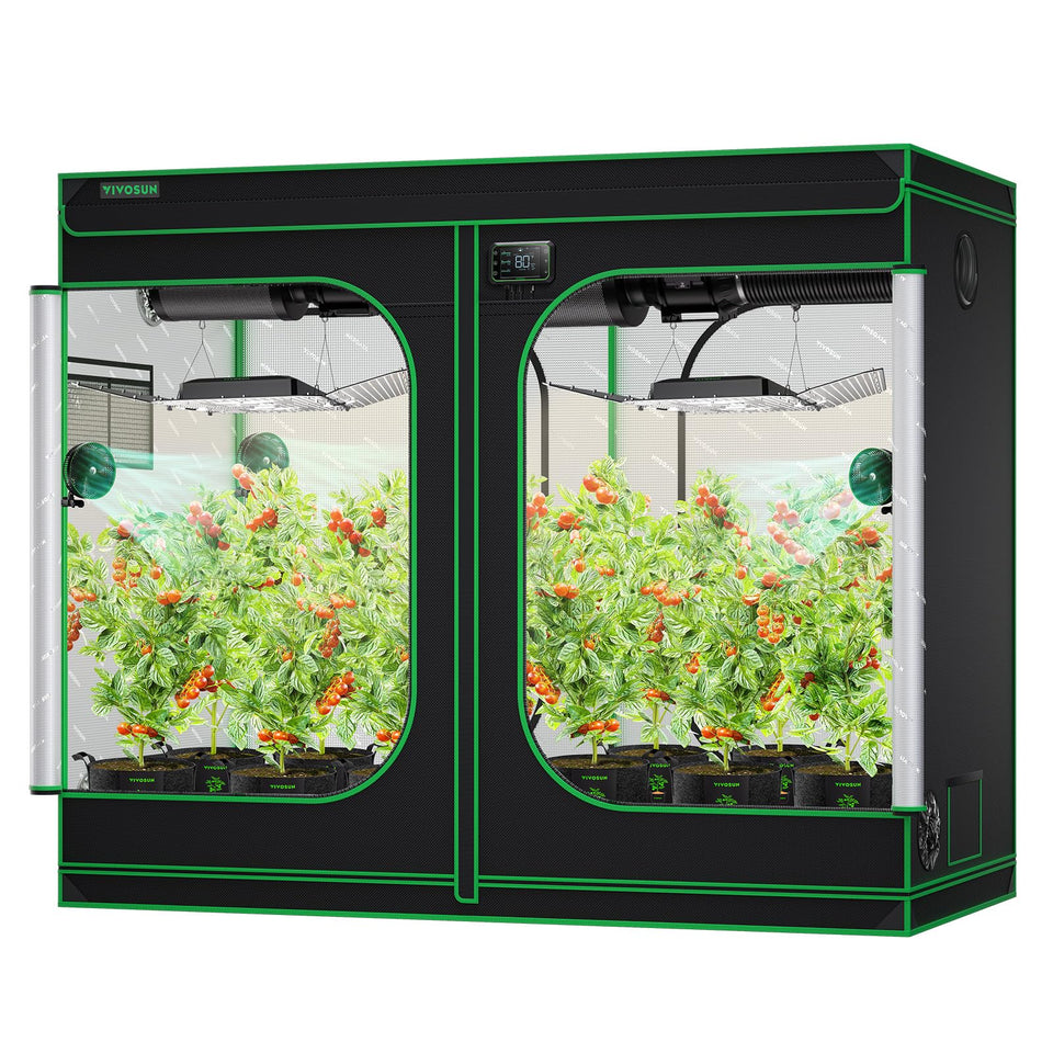 VIVOSUN S848 grow tent observation window lets you monitor plants without disruption.