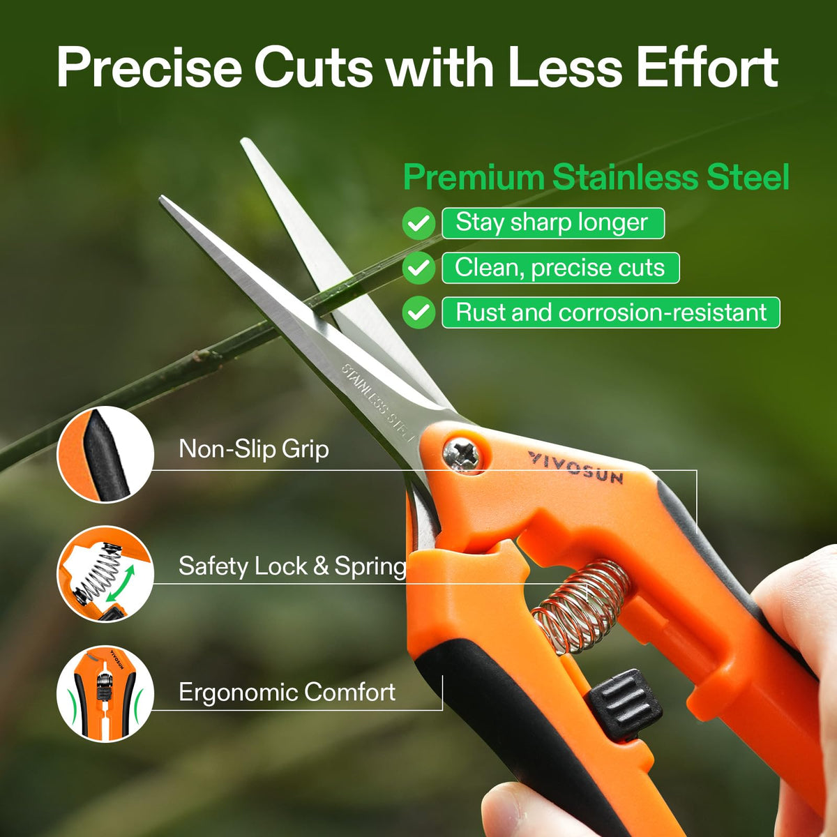 VIVOSUN side-locking mechanism keeps blades secure during storage