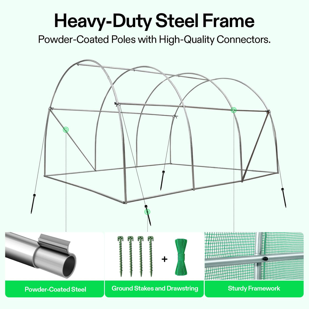 VIVOSUN six-side windows for improved ventilation and plant comfort.