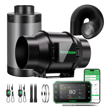 VIVOSUN Smart Air Filtration Pro G6 Kit front view for efficient ventilation.