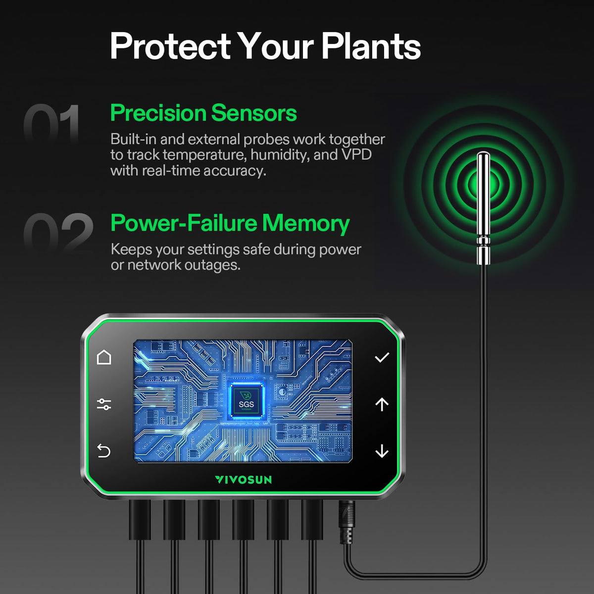 VIVOSUN smart auto-triggers allow devices to respond to environmental changes.