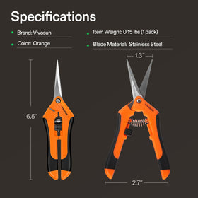 VIVOSUN stainless steel blades deliver sharp, clean cuts for roses and herbs