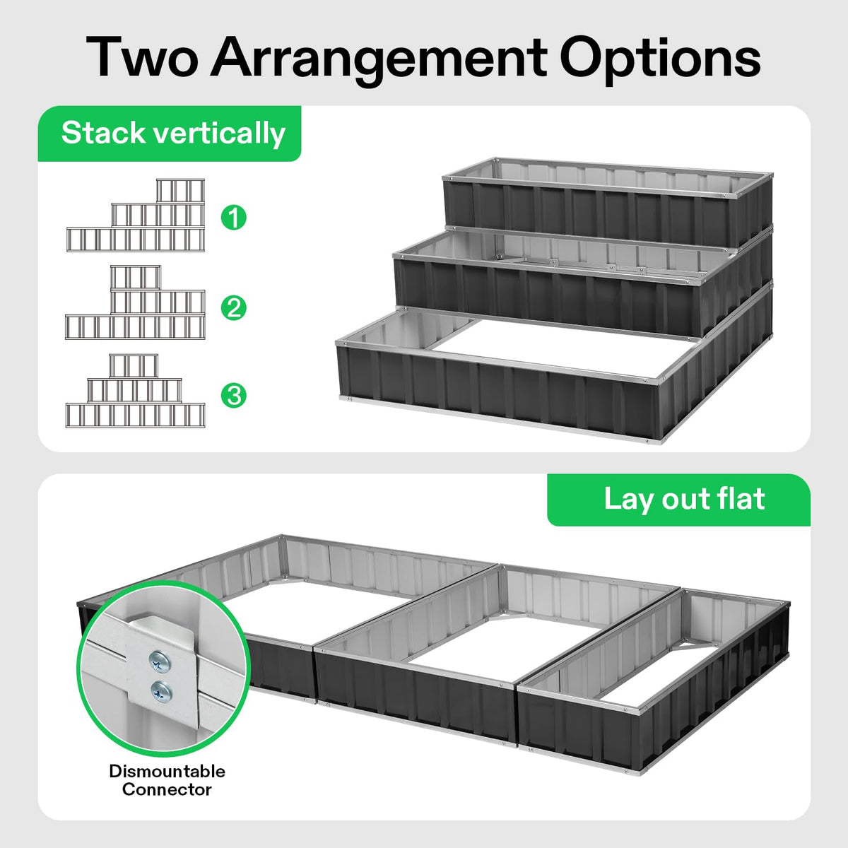 VIVOSUN stair-step frame demonstrates vertical space optimization for various plant heights.