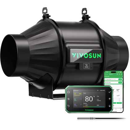 VIVOSUN T4 inline duct fan with quiet, 210 CFM airflow for tent ventilation