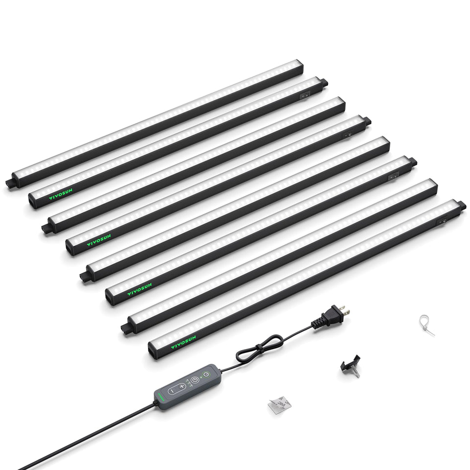 VIVOSUN T5 grow light front view offering even coverage for seedlings