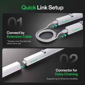 Daisy-chain design lets you link multiple units for larger spaces