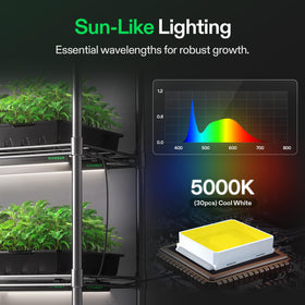 VIVOSUN T5 grow light strip with dimming controller for flexible brightness.