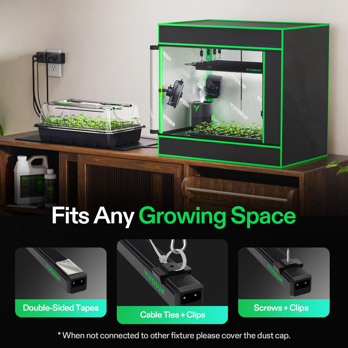 VIVOSUN T5 grow light strip with timer ensures consistent schedules.