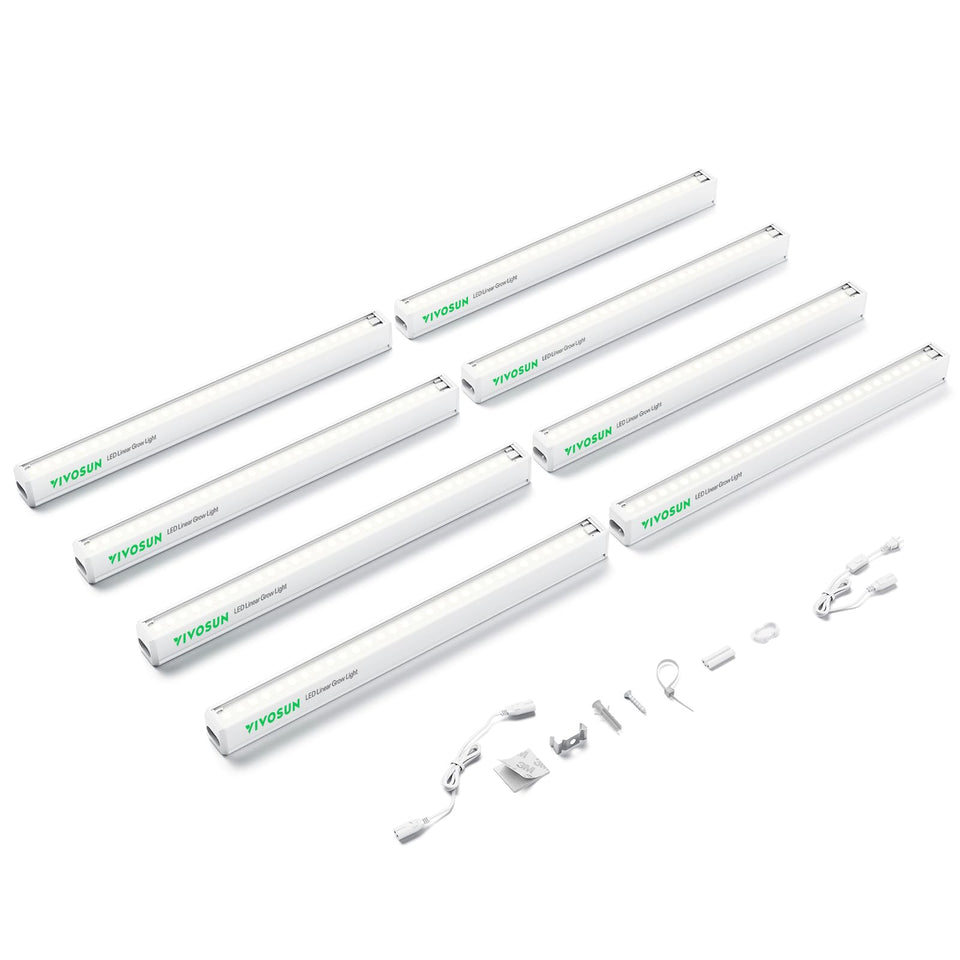 VIVOSUN T5 grow light strip powers seed starting in a compact tent