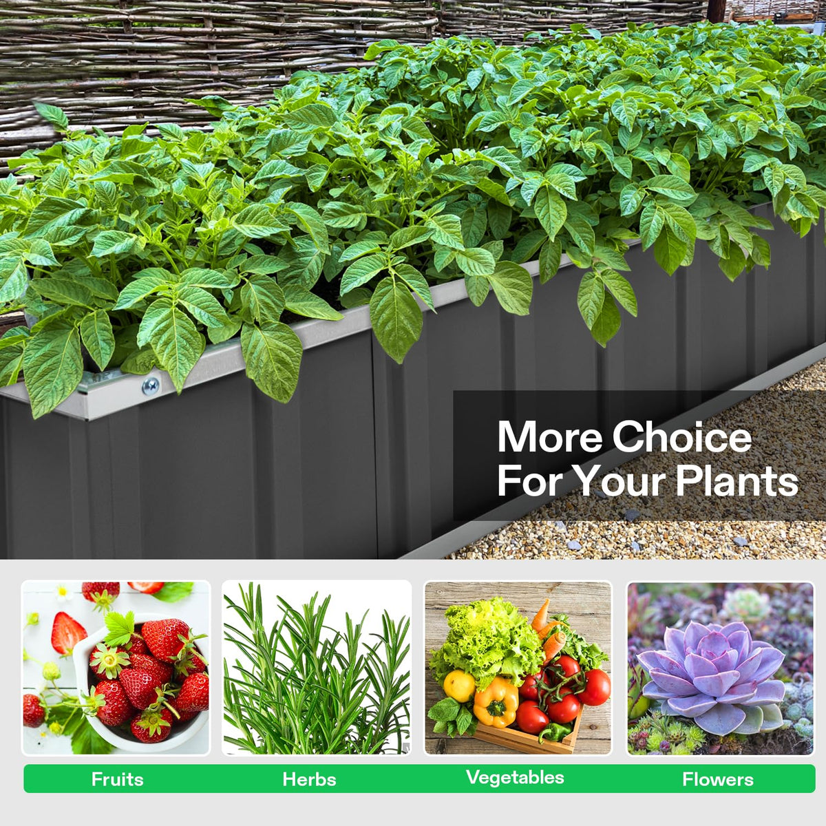 VIVOSUN three-tier planter offers flexible layouts for stacked or separate beds.