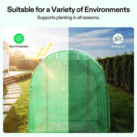 VIVOSUN transparent PE cover demonstrates light transmission and sun protection.