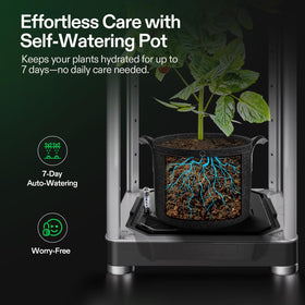 VIVOSUN VGrow self-watering base sustains hydration for up to seven days.