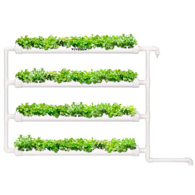 VIVOSUN wall-mounted hydroponic kit assembly diagram showing a compact, easy setup