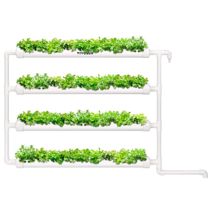 VIVOSUN wall-mounted hydroponic kit assembly diagram showing a compact, easy setup