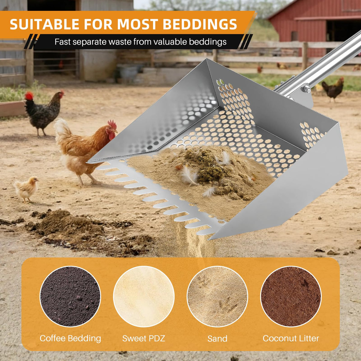 Viwomik multi-use scoop for cat litter and stable cleaning