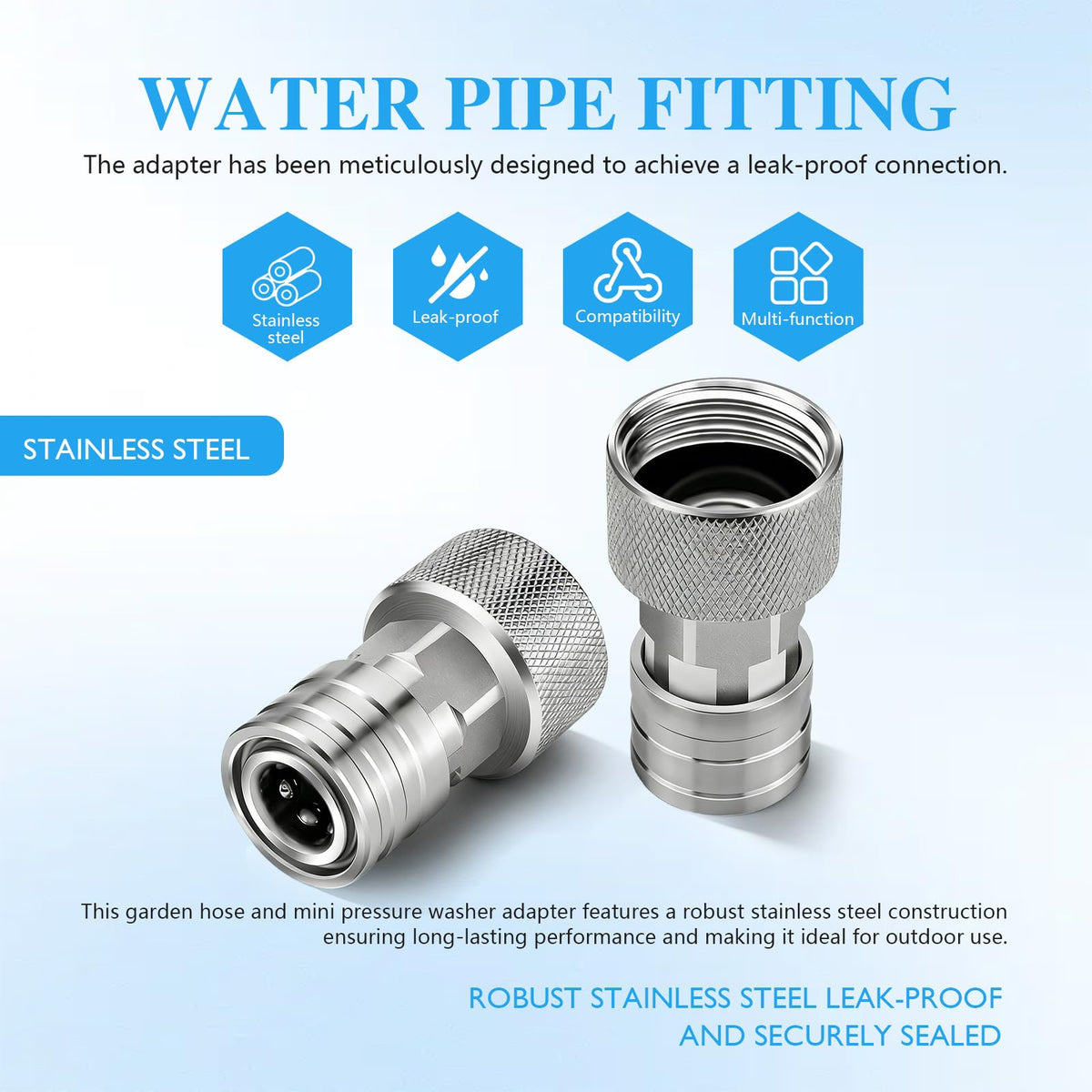 viwopsnae five-nozzle set included for versatile spray patterns