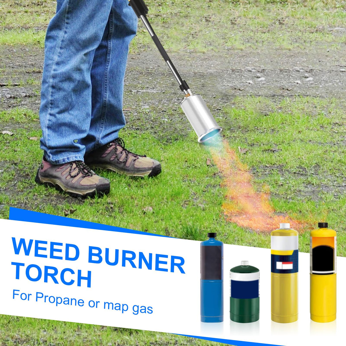 Vixflux propane torch ergonomic non-slip handle for steady control.